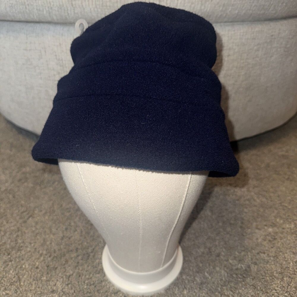 Lands End Warm Fleece Aircore Bucket Hat Winter Navy BLue Sz Med Unisex Kids